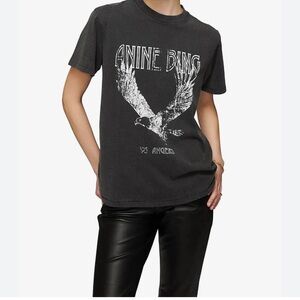 Anine Bing Lili Eagle Tee in Washed Black